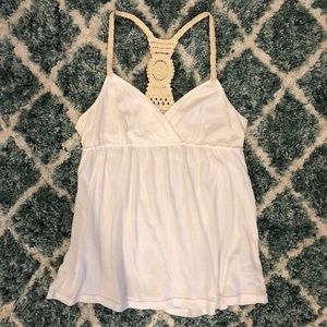White Crocheted tank top
